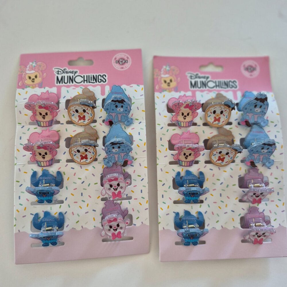 Disney Munchling's hair clips NEW pastel color Claire's very cute 20 pieces